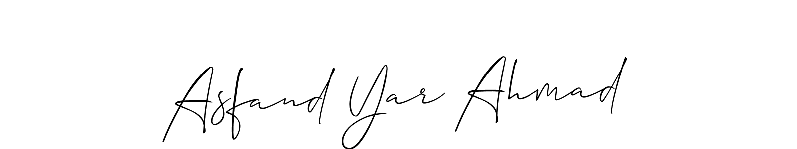 It looks lik you need a new signature style for name Asfand Yar Ahmad. Design unique handwritten (Allison_Script) signature with our free signature maker in just a few clicks. Asfand Yar Ahmad signature style 2 images and pictures png