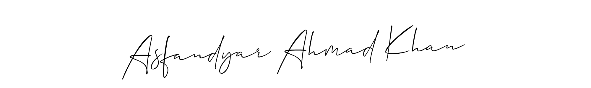 Make a short Asfandyar Ahmad Khan signature style. Manage your documents anywhere anytime using Allison_Script. Create and add eSignatures, submit forms, share and send files easily. Asfandyar Ahmad Khan signature style 2 images and pictures png