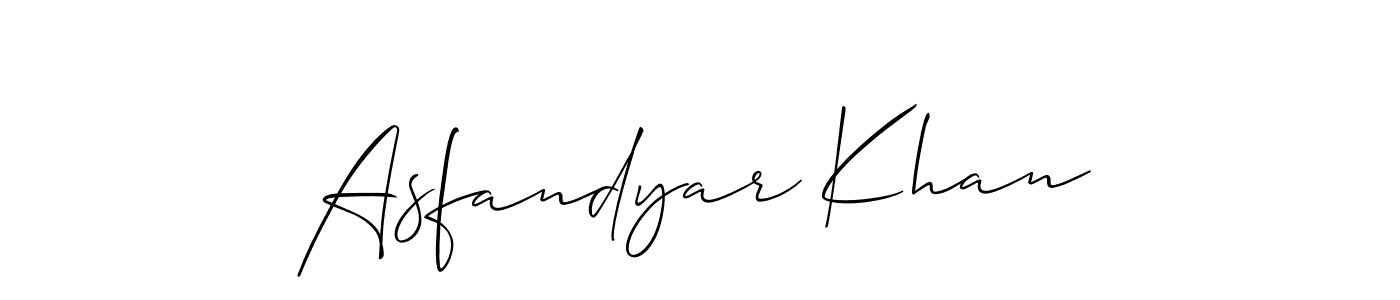 How to make Asfandyar Khan signature? Allison_Script is a professional autograph style. Create handwritten signature for Asfandyar Khan name. Asfandyar Khan signature style 2 images and pictures png