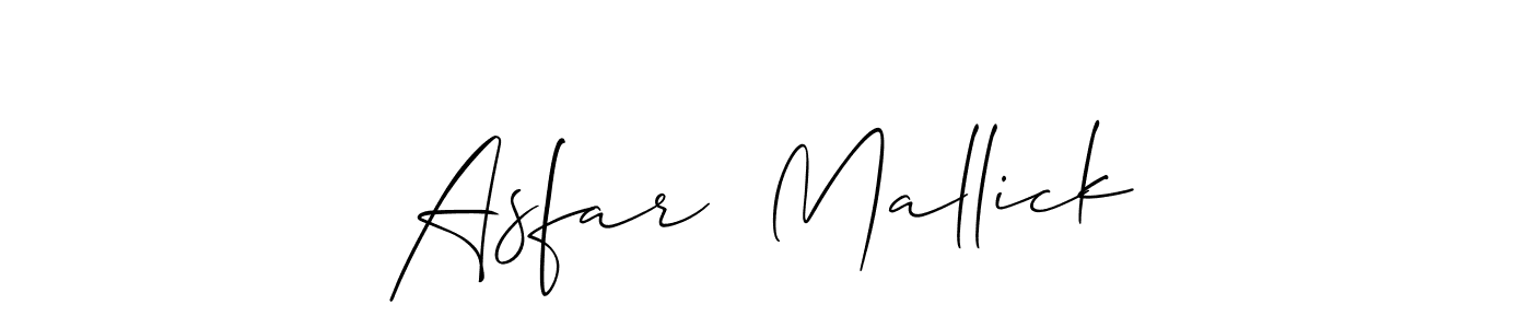 Create a beautiful signature design for name Asfar  Mallick. With this signature (Allison_Script) fonts, you can make a handwritten signature for free. Asfar  Mallick signature style 2 images and pictures png