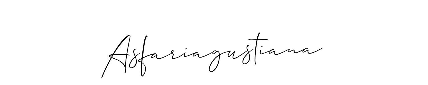 Make a short Asfariagustiana signature style. Manage your documents anywhere anytime using Allison_Script. Create and add eSignatures, submit forms, share and send files easily. Asfariagustiana signature style 2 images and pictures png