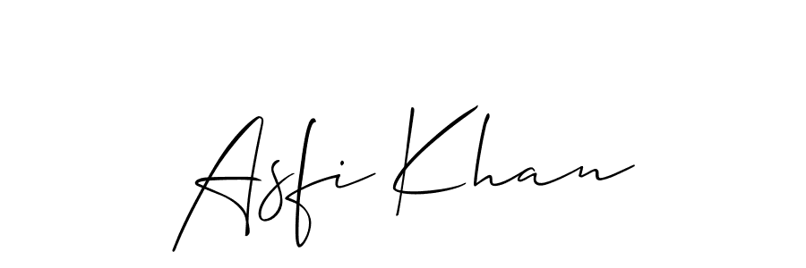 Allison_Script is a professional signature style that is perfect for those who want to add a touch of class to their signature. It is also a great choice for those who want to make their signature more unique. Get Asfi Khan name to fancy signature for free. Asfi Khan signature style 2 images and pictures png