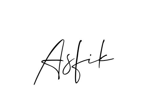 Allison_Script is a professional signature style that is perfect for those who want to add a touch of class to their signature. It is also a great choice for those who want to make their signature more unique. Get Asfik name to fancy signature for free. Asfik signature style 2 images and pictures png