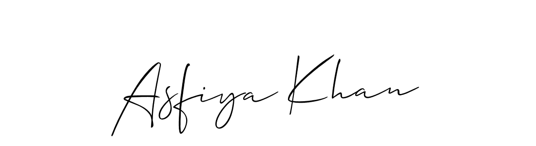 Use a signature maker to create a handwritten signature online. With this signature software, you can design (Allison_Script) your own signature for name Asfiya Khan. Asfiya Khan signature style 2 images and pictures png