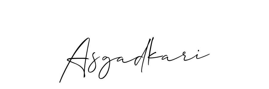 You should practise on your own different ways (Allison_Script) to write your name (Asgadkari) in signature. don't let someone else do it for you. Asgadkari signature style 2 images and pictures png