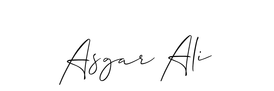 How to make Asgar Ali name signature. Use Allison_Script style for creating short signs online. This is the latest handwritten sign. Asgar Ali signature style 2 images and pictures png