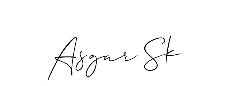 Use a signature maker to create a handwritten signature online. With this signature software, you can design (Allison_Script) your own signature for name Asgar Sk. Asgar Sk signature style 2 images and pictures png