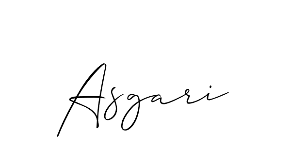 Design your own signature with our free online signature maker. With this signature software, you can create a handwritten (Allison_Script) signature for name Asgari. Asgari signature style 2 images and pictures png