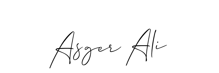 Design your own signature with our free online signature maker. With this signature software, you can create a handwritten (Allison_Script) signature for name Asger Ali. Asger Ali signature style 2 images and pictures png