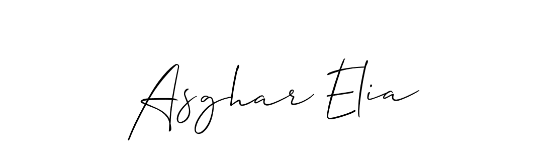 You should practise on your own different ways (Allison_Script) to write your name (Asghar Elia) in signature. don't let someone else do it for you. Asghar Elia signature style 2 images and pictures png