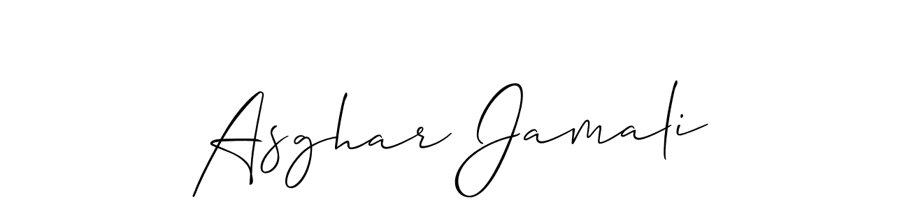 This is the best signature style for the Asghar Jamali name. Also you like these signature font (Allison_Script). Mix name signature. Asghar Jamali signature style 2 images and pictures png