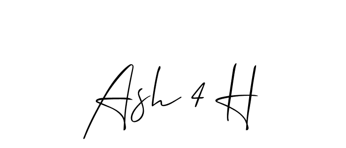 Create a beautiful signature design for name Ash 4 H. With this signature (Allison_Script) fonts, you can make a handwritten signature for free. Ash 4 H signature style 2 images and pictures png