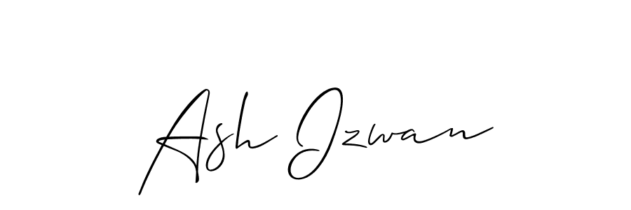 Use a signature maker to create a handwritten signature online. With this signature software, you can design (Allison_Script) your own signature for name Ash Izwan. Ash Izwan signature style 2 images and pictures png