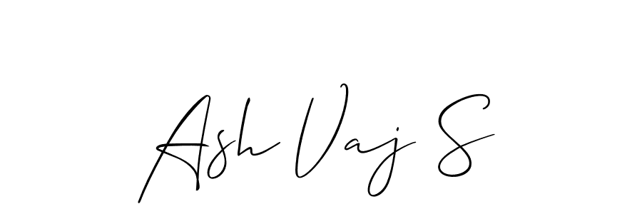 Make a beautiful signature design for name Ash Vaj S. With this signature (Allison_Script) style, you can create a handwritten signature for free. Ash Vaj S signature style 2 images and pictures png