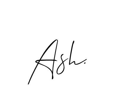 Make a beautiful signature design for name Ash.. With this signature (Allison_Script) style, you can create a handwritten signature for free. Ash. signature style 2 images and pictures png