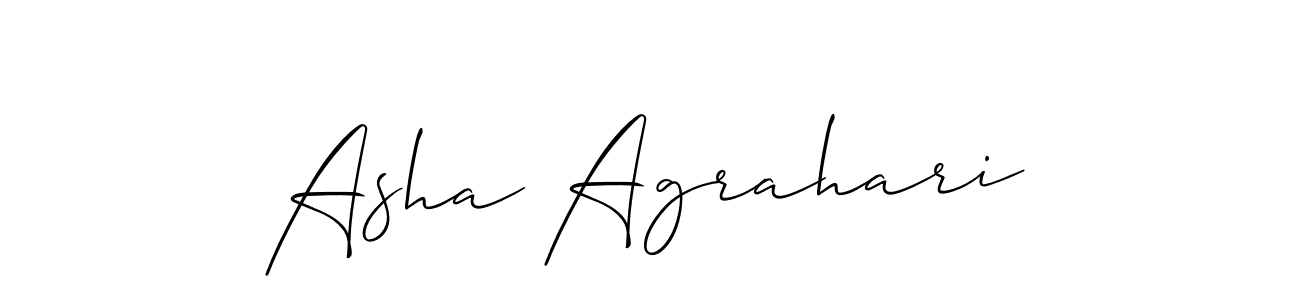 Allison_Script is a professional signature style that is perfect for those who want to add a touch of class to their signature. It is also a great choice for those who want to make their signature more unique. Get Asha Agrahari name to fancy signature for free. Asha Agrahari signature style 2 images and pictures png