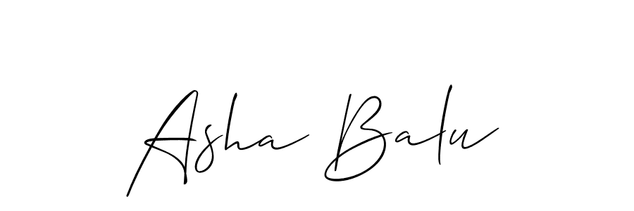 Make a short Asha Balu signature style. Manage your documents anywhere anytime using Allison_Script. Create and add eSignatures, submit forms, share and send files easily. Asha Balu signature style 2 images and pictures png