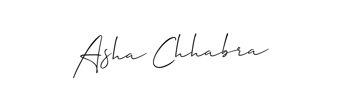Asha Chhabra stylish signature style. Best Handwritten Sign (Allison_Script) for my name. Handwritten Signature Collection Ideas for my name Asha Chhabra. Asha Chhabra signature style 2 images and pictures png