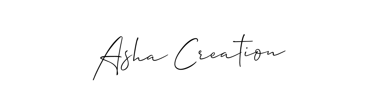 Make a beautiful signature design for name Asha Creation. With this signature (Allison_Script) style, you can create a handwritten signature for free. Asha Creation signature style 2 images and pictures png