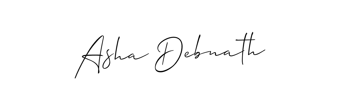 Create a beautiful signature design for name Asha Debnath. With this signature (Allison_Script) fonts, you can make a handwritten signature for free. Asha Debnath signature style 2 images and pictures png