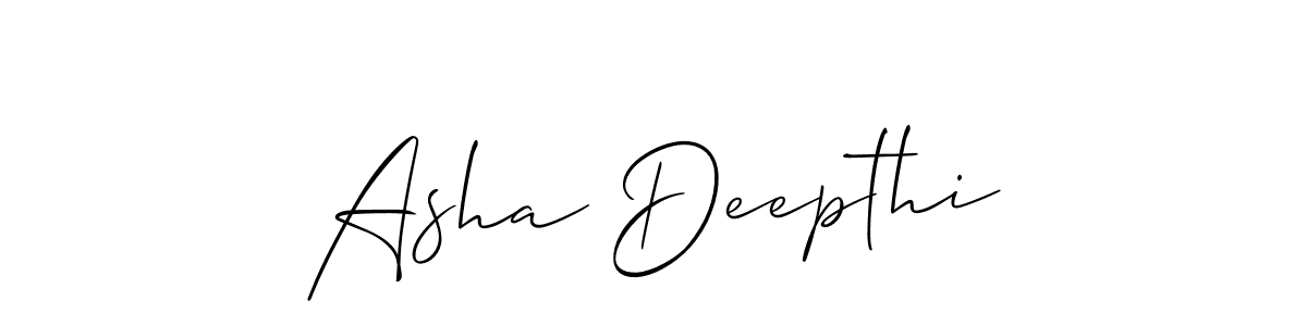 How to make Asha Deepthi signature? Allison_Script is a professional autograph style. Create handwritten signature for Asha Deepthi name. Asha Deepthi signature style 2 images and pictures png