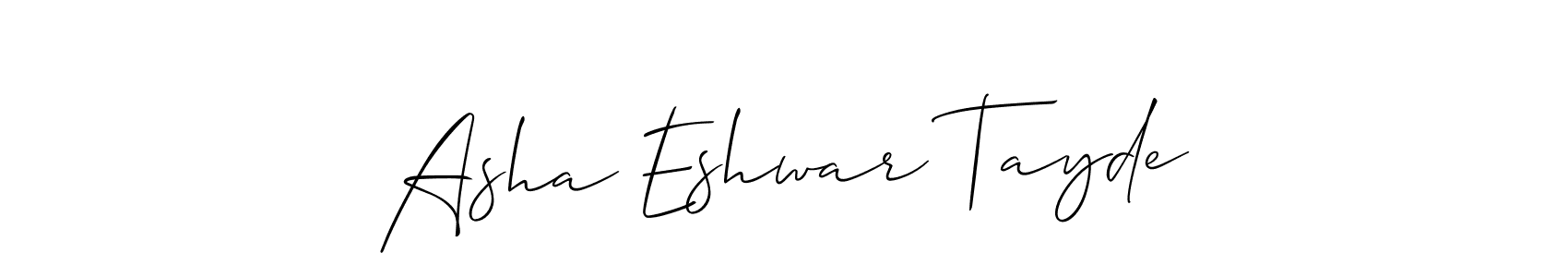 Asha Eshwar Tayde stylish signature style. Best Handwritten Sign (Allison_Script) for my name. Handwritten Signature Collection Ideas for my name Asha Eshwar Tayde. Asha Eshwar Tayde signature style 2 images and pictures png