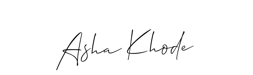 Asha Khode stylish signature style. Best Handwritten Sign (Allison_Script) for my name. Handwritten Signature Collection Ideas for my name Asha Khode. Asha Khode signature style 2 images and pictures png