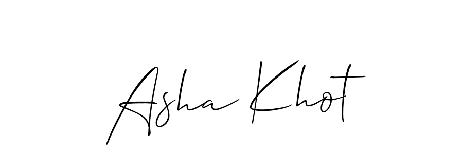 Design your own signature with our free online signature maker. With this signature software, you can create a handwritten (Allison_Script) signature for name Asha Khot. Asha Khot signature style 2 images and pictures png