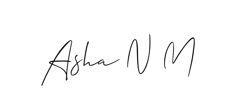 Allison_Script is a professional signature style that is perfect for those who want to add a touch of class to their signature. It is also a great choice for those who want to make their signature more unique. Get Asha N M name to fancy signature for free. Asha N M signature style 2 images and pictures png