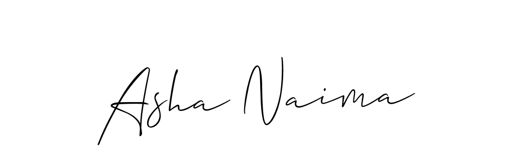 How to make Asha Naima signature? Allison_Script is a professional autograph style. Create handwritten signature for Asha Naima name. Asha Naima signature style 2 images and pictures png