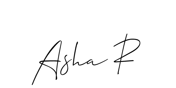 Also You can easily find your signature by using the search form. We will create Asha R name handwritten signature images for you free of cost using Allison_Script sign style. Asha R signature style 2 images and pictures png