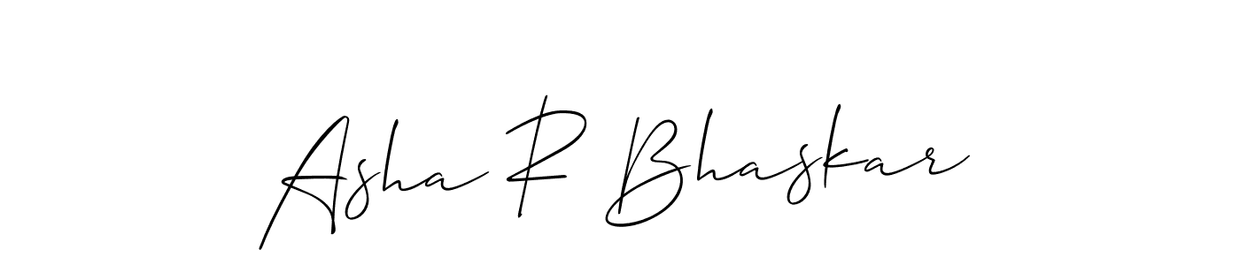 Design your own signature with our free online signature maker. With this signature software, you can create a handwritten (Allison_Script) signature for name Asha R Bhaskar. Asha R Bhaskar signature style 2 images and pictures png