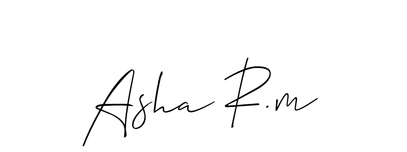 Also we have Asha R.m name is the best signature style. Create professional handwritten signature collection using Allison_Script autograph style. Asha R.m signature style 2 images and pictures png