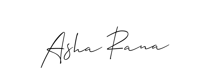 Design your own signature with our free online signature maker. With this signature software, you can create a handwritten (Allison_Script) signature for name Asha Rana. Asha Rana signature style 2 images and pictures png