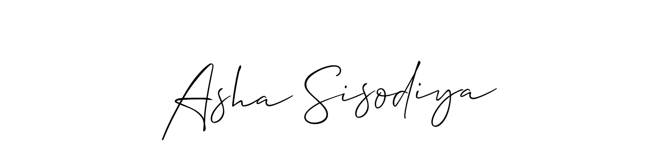 Design your own signature with our free online signature maker. With this signature software, you can create a handwritten (Allison_Script) signature for name Asha Sisodiya. Asha Sisodiya signature style 2 images and pictures png