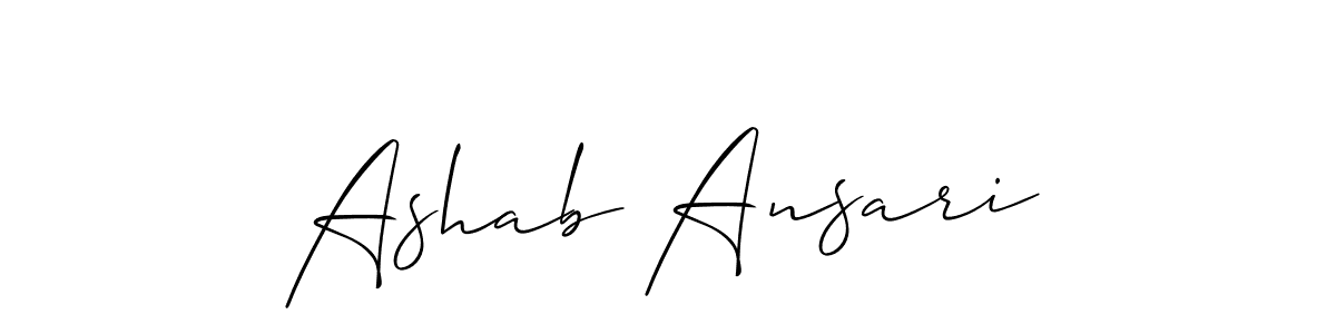 Also we have Ashab Ansari name is the best signature style. Create professional handwritten signature collection using Allison_Script autograph style. Ashab Ansari signature style 2 images and pictures png