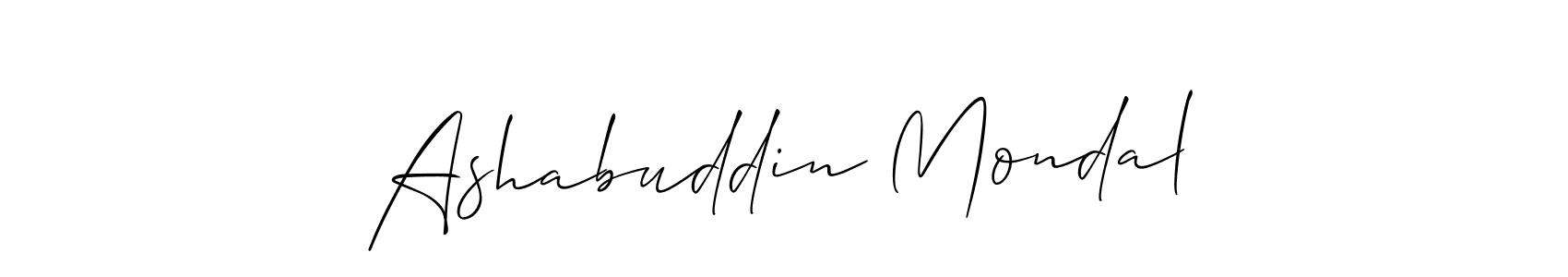 Design your own signature with our free online signature maker. With this signature software, you can create a handwritten (Allison_Script) signature for name Ashabuddin Mondal. Ashabuddin Mondal signature style 2 images and pictures png