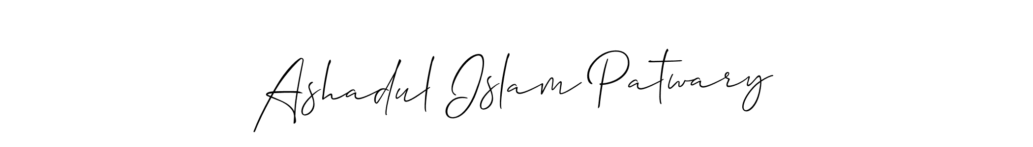 The best way (Allison_Script) to make a short signature is to pick only two or three words in your name. The name Ashadul Islam Patwary include a total of six letters. For converting this name. Ashadul Islam Patwary signature style 2 images and pictures png