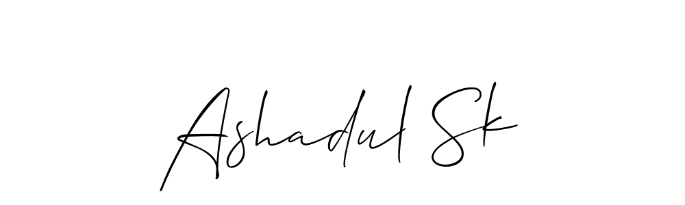The best way (Allison_Script) to make a short signature is to pick only two or three words in your name. The name Ashadul Sk include a total of six letters. For converting this name. Ashadul Sk signature style 2 images and pictures png