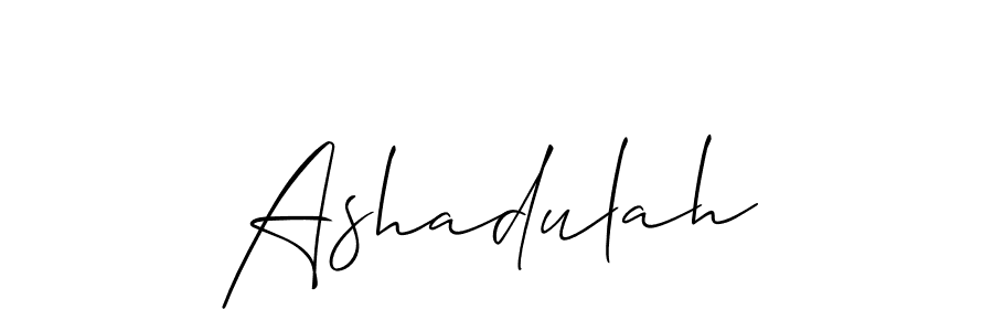 You should practise on your own different ways (Allison_Script) to write your name (Ashadulah) in signature. don't let someone else do it for you. Ashadulah signature style 2 images and pictures png