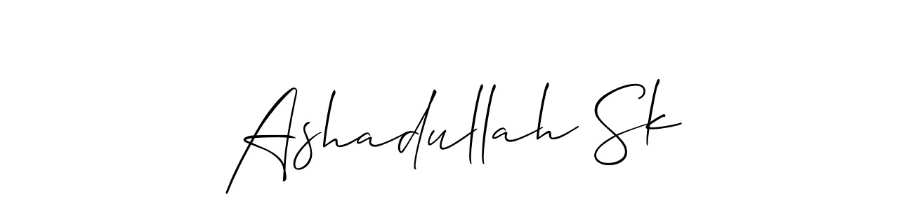 Ashadullah Sk stylish signature style. Best Handwritten Sign (Allison_Script) for my name. Handwritten Signature Collection Ideas for my name Ashadullah Sk. Ashadullah Sk signature style 2 images and pictures png