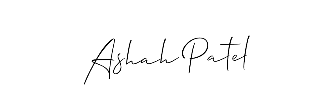 You should practise on your own different ways (Allison_Script) to write your name (Ashah Patel) in signature. don't let someone else do it for you. Ashah Patel signature style 2 images and pictures png