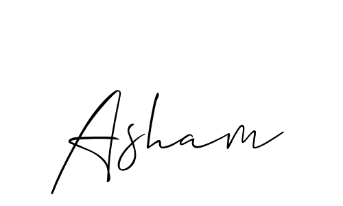 You should practise on your own different ways (Allison_Script) to write your name (Asham) in signature. don't let someone else do it for you. Asham signature style 2 images and pictures png