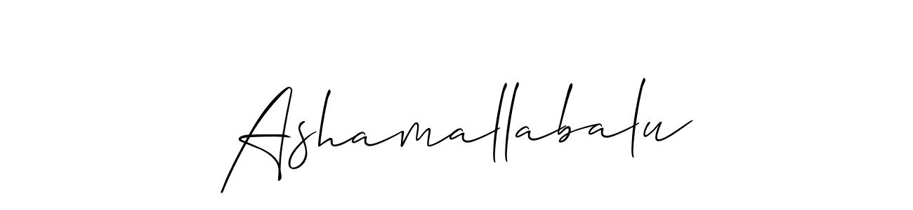 The best way (Allison_Script) to make a short signature is to pick only two or three words in your name. The name Ashamallabalu include a total of six letters. For converting this name. Ashamallabalu signature style 2 images and pictures png