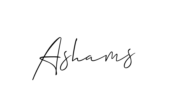 The best way (Allison_Script) to make a short signature is to pick only two or three words in your name. The name Ashams include a total of six letters. For converting this name. Ashams signature style 2 images and pictures png