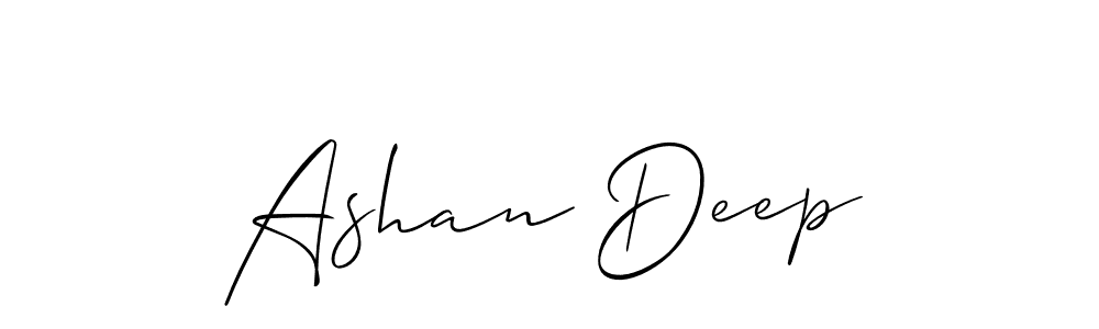 How to make Ashan Deep signature? Allison_Script is a professional autograph style. Create handwritten signature for Ashan Deep name. Ashan Deep signature style 2 images and pictures png