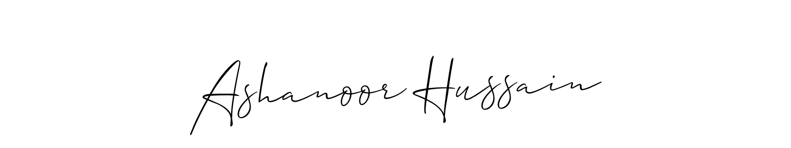 Use a signature maker to create a handwritten signature online. With this signature software, you can design (Allison_Script) your own signature for name Ashanoor Hussain. Ashanoor Hussain signature style 2 images and pictures png