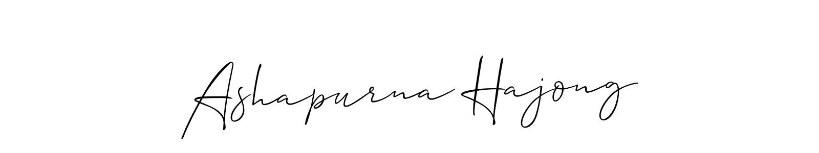 How to make Ashapurna Hajong signature? Allison_Script is a professional autograph style. Create handwritten signature for Ashapurna Hajong name. Ashapurna Hajong signature style 2 images and pictures png