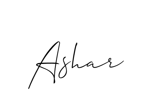 You should practise on your own different ways (Allison_Script) to write your name (Ashar) in signature. don't let someone else do it for you. Ashar signature style 2 images and pictures png