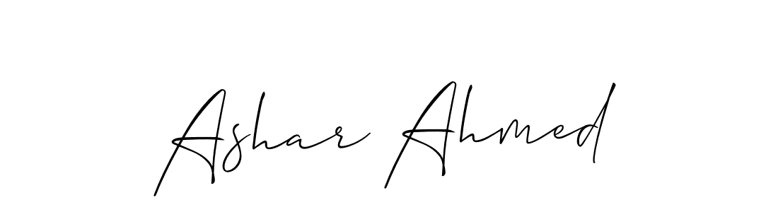 Also we have Ashar Ahmed name is the best signature style. Create professional handwritten signature collection using Allison_Script autograph style. Ashar Ahmed signature style 2 images and pictures png